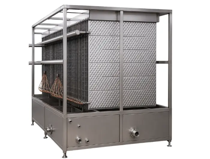 Falling film chiller vertical tubes
